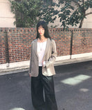 [Belt SET] Vichy Lapel Collar Overfit Blazer Jacket