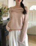 Mars Ribbon Off-Shoulder Knit