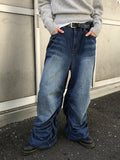 SIDE SHIRRING WIDE DENIM