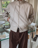 Kanden Belt High-Neck Leather Blouson