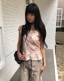 Aileen Frill Sleeveless Blouse