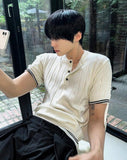 Magnum Muscle Fit Henley Neck Short Sleeve Knit