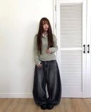 [MADE] N-T Stud Pocket Balloon Fit Washed Denim Long Pants