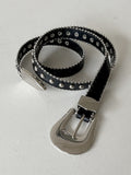 Crema Western Star One Stud Leather Belt