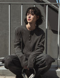 Heritage Chrome Waffle Henley Neck
