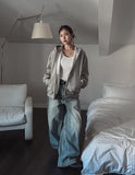 Shell Washing Wide Balloon Denim