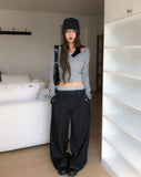 Onu Sagging Banding Layered Denim Pants