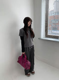 Samuni Stripe Banding Wrap Skirt Pants