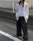 Hearts Linen Cotton Wide Pants
