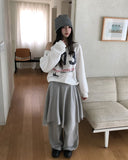 Kyou Unbalance Layered Shirring Skirt