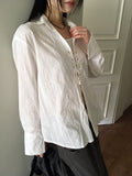 Tornet Western Eyelet String Slit Cotton Long Sleeve Shirt