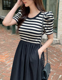 Chels Shirring Short Sleeve Layered One Piece