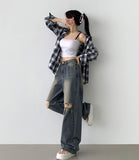 Summer No-Fade Balloon Wide-Fit Denim Pants