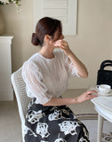 Mona Rose Flare Banding Long Skirt