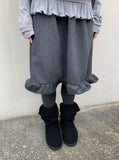 Hillan Wool Frill Banding Midi Skirt