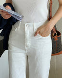 Delia Cotton Wide Banding Denim Pants