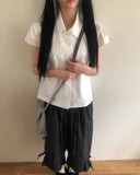 Mattia Double Button Short Sleeve Blouse