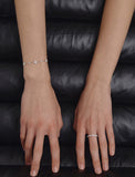 Essence Silver (W) Moissanite Flower Station Bracelet