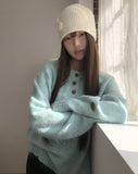 Seuha Henry Neck Button Overfit Knit
