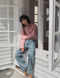 Dep washing card denim pants