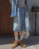 Blitz Cool Denim Bending Pants (Shorts ver.)