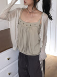 Robo Tencel See-through Snap Cardigan
