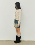 FULL OF Henley Neck Long Sleeve T-Shirt