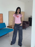 Blow D-ring Wash Long Wide Denim Pants