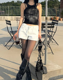 Metallic Ribbed Sleeveless