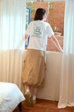 Humming Kettle Embroidery CROP Short Sleeve Tee