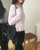 Poran Wool Mohair Cable Punching Knit