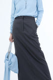 Poled Maxi Long Skirt