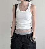 Rimb Minimal Ribbed Sleeveless Top