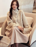 Lumare High-Neck Eco Fur Mink Short Jacket