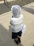 Let's Frill Hood Dot Windbreaker Jacket