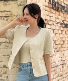 Robs Round Tweed Short Sleeve Jacket