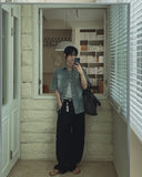 Bart Camo Cutout Wide Denim Pants