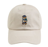 Daisy Bouquet Bear Embroidery Ball Cap