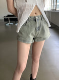 Beto Vintage Washing Denim Shorts