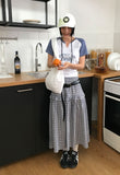 EMBO CHECK LONG SKIRT