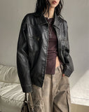 Rotten washed vintage leather jacket