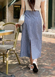 Herrit Seersucker Stripe Long Skirt