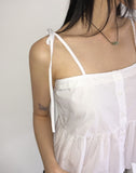 Pson lace tiered ribbon strap sleeveless blouse