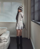 Pie Terry Stud Deep V Hoodie