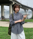 Bilte Summer Seersucker Check Long Sleeve Shirt