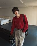 Official cable V-neck knit