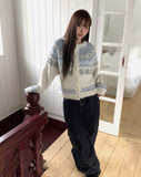 Feeder Nordic Snowflake Hairy Knit Cardigan