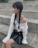 Koku denim pocket pleated skirt