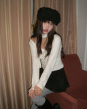 [Muffler + Knit SET] Suu Muffler Terry U-Neck Knit