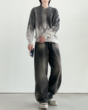 Gray Wet V-neck Knit